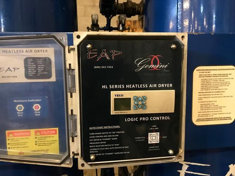 550 CFM, Engineered Air Products HL-550 Heatless Dual Tower Desiccant Air Dryer