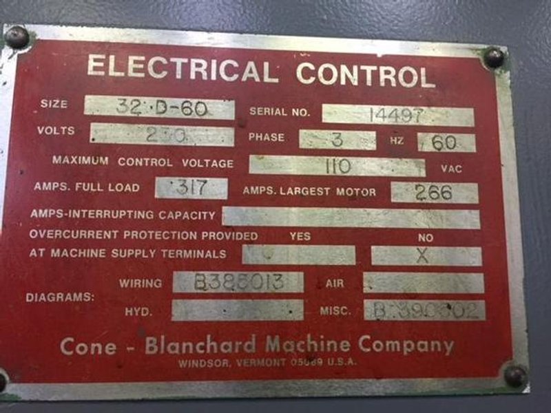 60" Blanchard #32D-60 Vertical Spindle Rotary Surface Grinder, '74