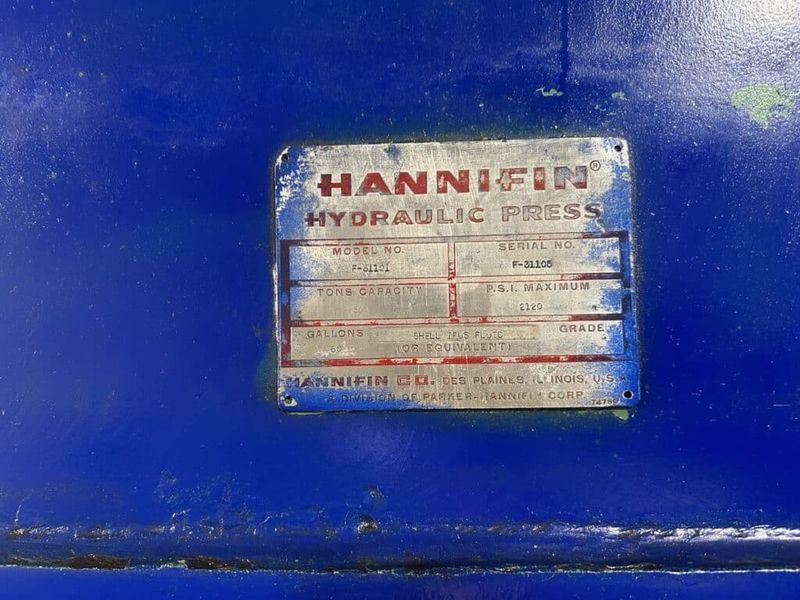 Hannifin F-31101 30 Ton 4 Post Hydraulic Press, Magnum Press Control Retrofit