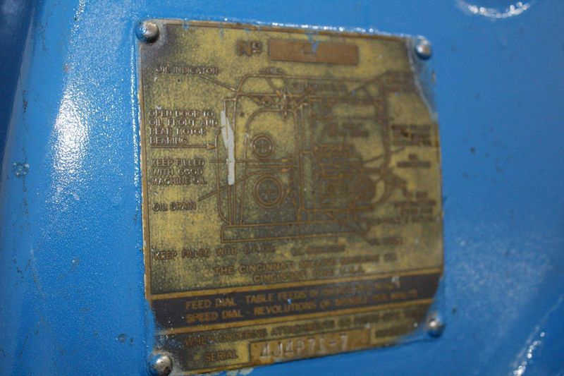 #4 CINCINNATI HORIZONTAL MILL: STOCK #72102