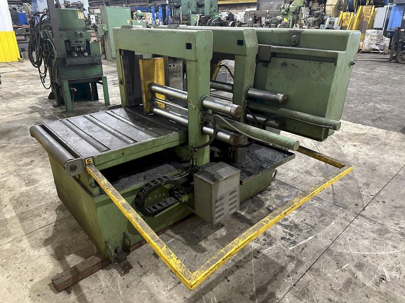 16" x 16" HYD-MECH MODEL #M-16A FULLY AUTOMATIC HORIZONTAL BANDSAW WITH POWER MITRE SWIVEL: STOC