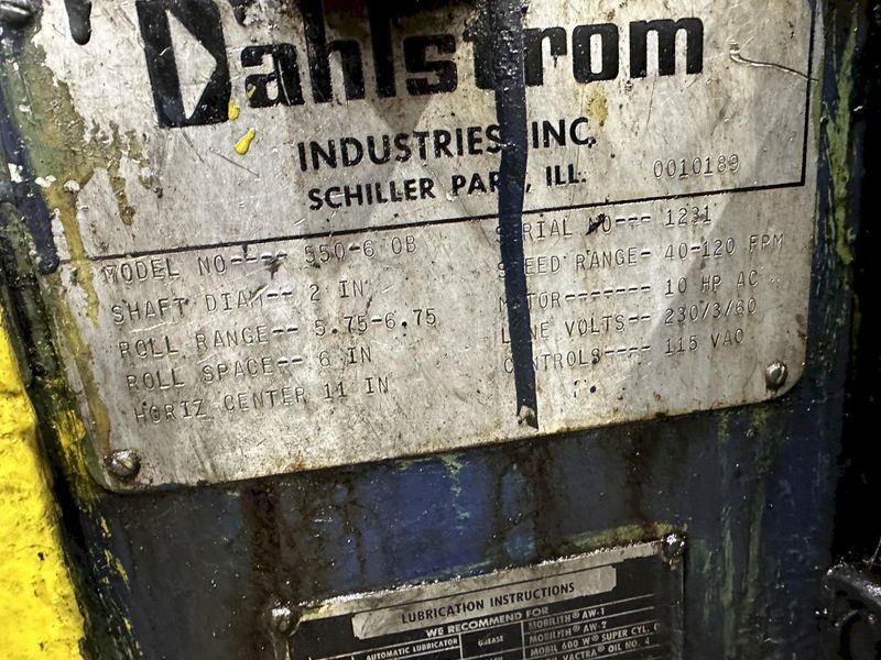 6 STAND X 2" DAHLSTROM  MODEL #550-6 OB ROLL FORMER: STOCK #77572