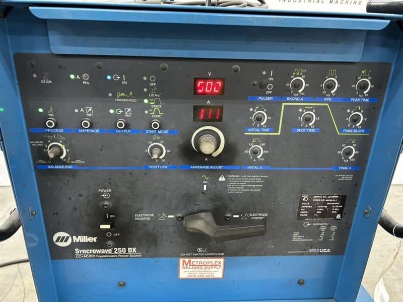 Miller Syncrowave 250 DX Tig / Stick Welder, 1PH