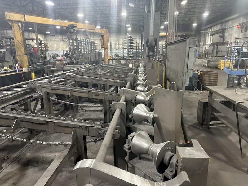6" X (2) 15 HP WHEEL WHEELABRATOR "SKEW ROLL PIPE & BAR" SHOT BLAST BLASTER SYSTEM: STOCK #20002
