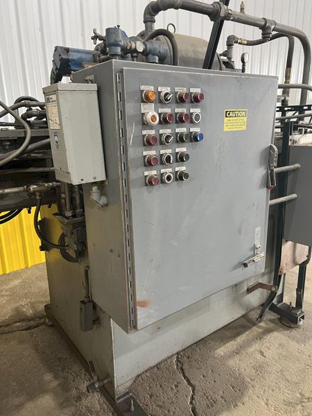 12" X 12" LOGEMANN MODEL #1212 HYDRAULIC SCRAP METAL BALER / BRIQUETTER: STOCK #11504