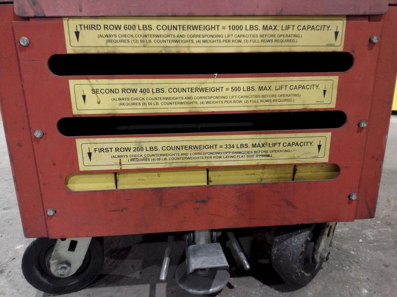 1,000 LB WESCO MODEL #PCBFL-64-25 ELECTRIC FORK LIFT: STOCK #19638