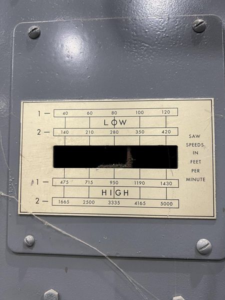 36" GROB MODEL #4V-36 VERTICAL BAND SAW: STOCK 19834