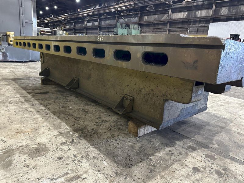 6' X 14'6" HEAVY DUTY T-SLOTTED LAYOUT TABLE ON RAISED BASE: STOCK #21788