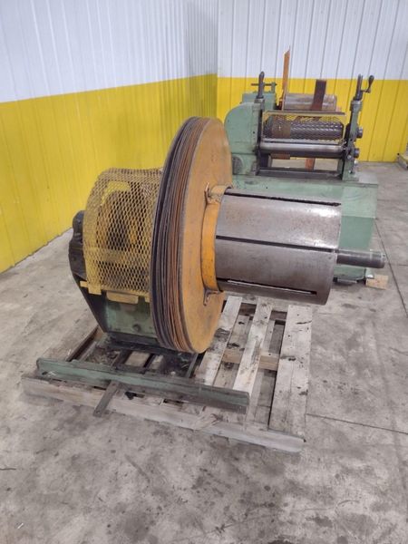 18" WIDE X 2,500 LBS YODER MODEL #M2 PULL THROUGH SLITTING LINE, INCLUDES UNCOILER, SLITTER & RE