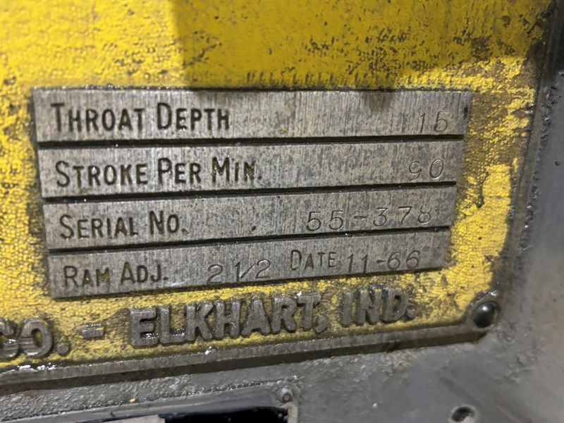 60 TON FEDERAL MODEL #55 OBI FLYWHEEL STAMPING PRESS 6" STROKE: STOCK #23255