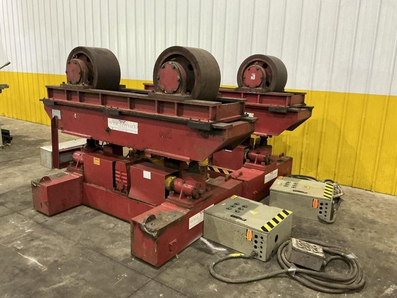 300 TON X 120" DIAMETER WELDWIRE MODEL #CAS-150 TRACK MOUNTED POWERED TANK TURNING ROLLS, 1 DRIV