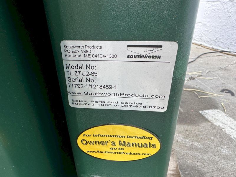 2000 LBS SOUTHWORTH MODEL # ZTU2-85 CONTAINER TILTER: STOCK #78553