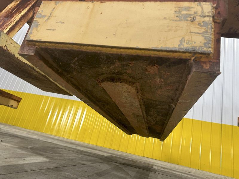 53 TON (107,500 LBS) BUSHMAN MODEL #MT420 TELESCOPING MAGNETIC SPREADER LIFTING BEAM  W/ OHIO MA