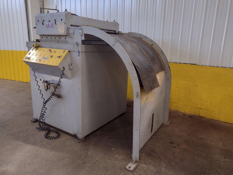 20,000 LB 10 TON X 48" RED BUD (RBI) MOTORIZED COIL REEL / UNCOILER & STRAIGHTENER FEED LINE: ST