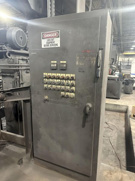6" X (2) 15 HP WHEEL WHEELABRATOR "SKEW ROLL PIPE & BAR" SHOT BLAST BLASTER SYSTEM: STOCK #20002