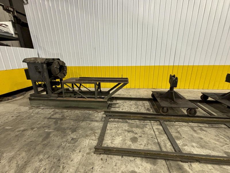 12" HOLLOW SPINDLE DRILCO ROTARY PIPE WELDING POSITIONER W/ MOBILE PIPE STANDS: STOCK #21898