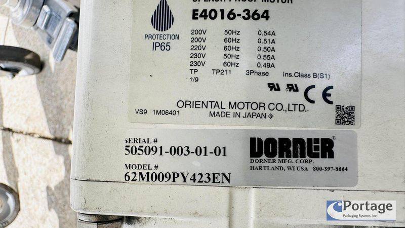 Dorner 7200 Series Sanitary  S.S. Conveyor  |  6” x 72" Up Conveyor with VFD Control