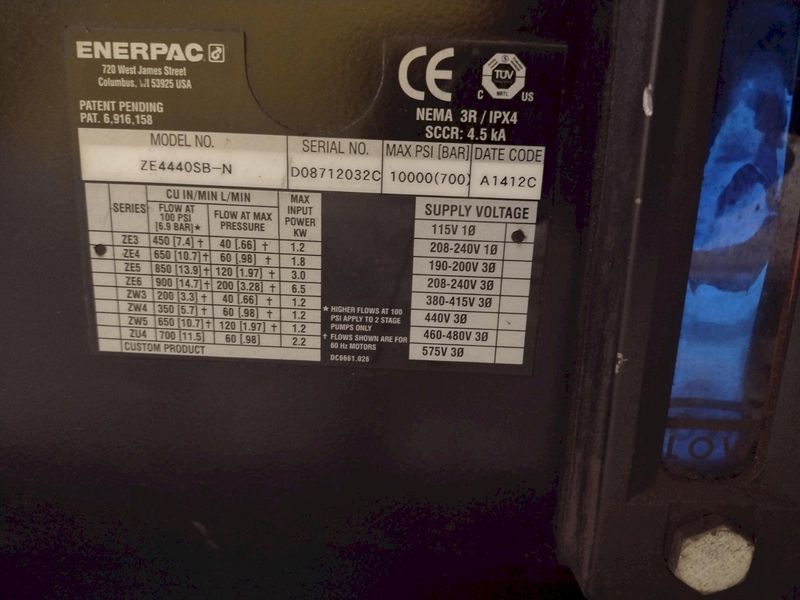 50 TON ENERPAC HYDRAULIC H-FRAME PRESS: STOCK #22364
