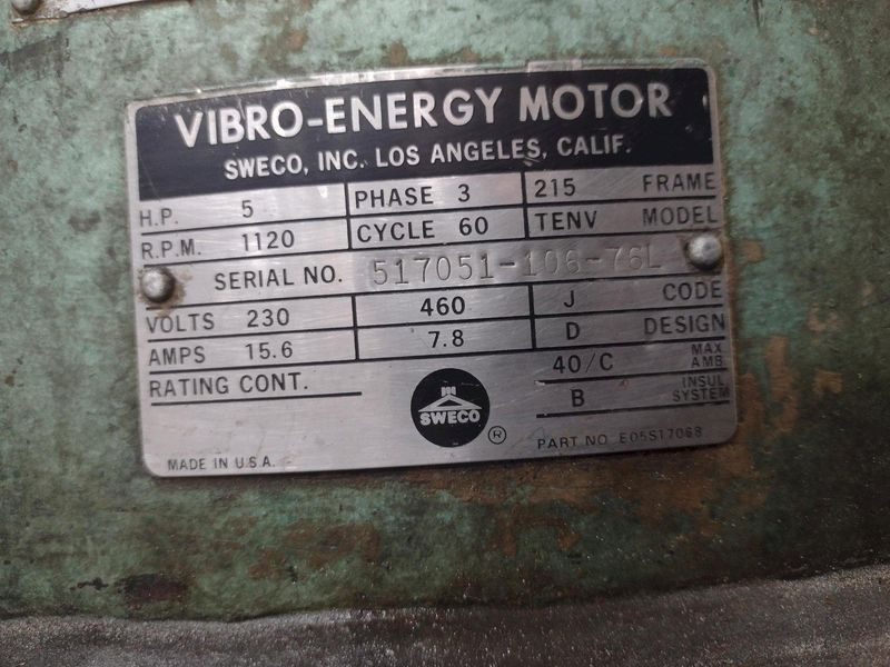 7 CUBIC FOOT X 48" SWECO MODEL #FMD7LR VIBRATORY BOWL PARTS FINISHER: STOCK #23140