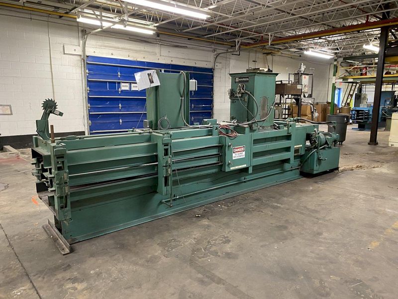15" X 15" X 15 HP MAREN MODEL #111-297 HYDRAULIC HORIZONTAL AUTOMATIC CONTINUOUS BALER: STOCK #1