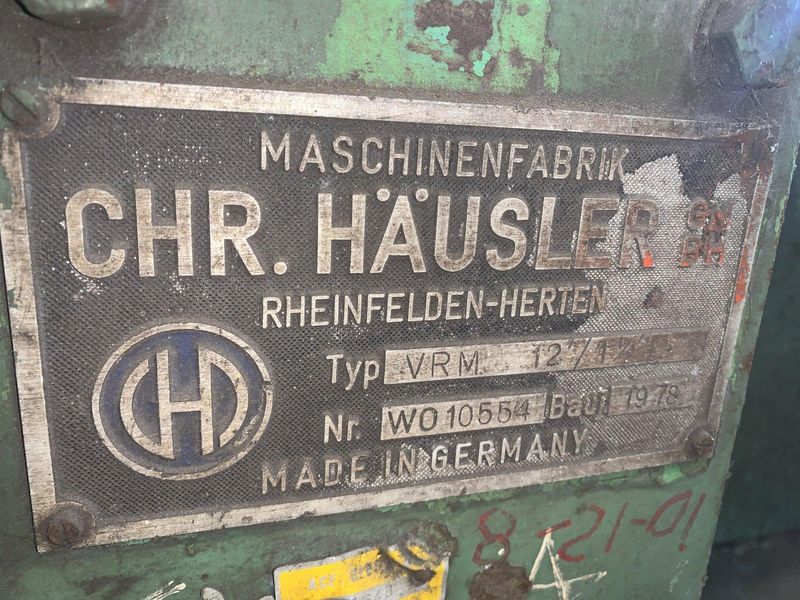 12' X 1.5" HAUSLER 4 ROLL MODEL NO. VRM12/3 HYDRAULIC PLATE BENDING ROLLS: STOCK #13390