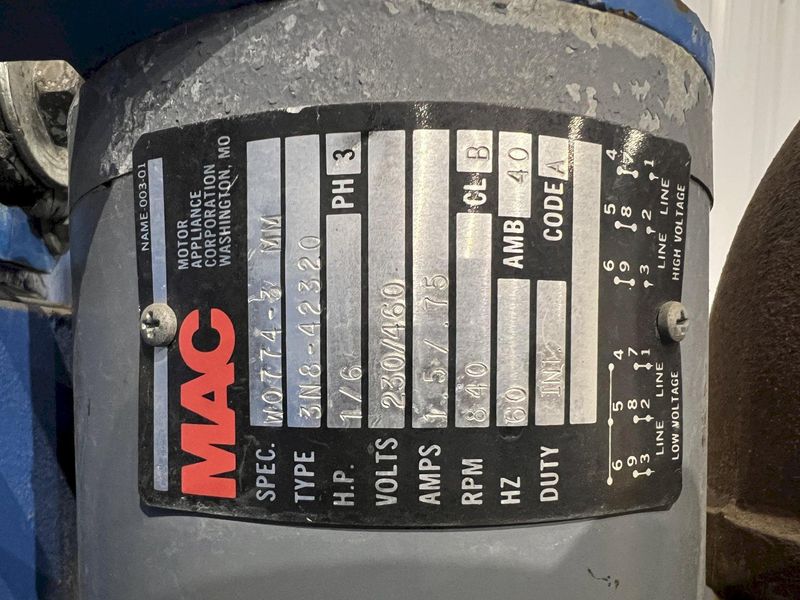 20 HP VAC-U-MAX MODEL #1500FV PORTABLE VACUUM DUST COLLECTOR: STOCK #20581