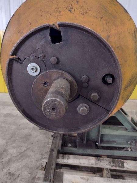 18" WIDE X 2,500 LBS YODER MODEL #M2 PULL THROUGH SLITTING LINE, INCLUDES UNCOILER, SLITTER & RE
