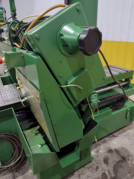 12" X 12" HYD-MECH MODEL #H-12A FULL AUTOMATIC FEED HORIZONTAL BANDSAW PLC 100 CONTROLS: STOCK #