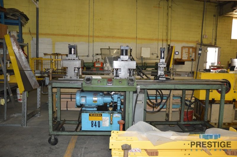 Wire Trimmer & Bender, (2) Heads with Cylinders, 48" Bed, 1/4"-1/2" Wire Diameter, Palm Button Controls, #31104