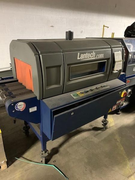 Lantech SW-1000 Intermittent Motion Belt Feed Side Seal Wrapper w/ Lantech ST-900 Heat Tunnel