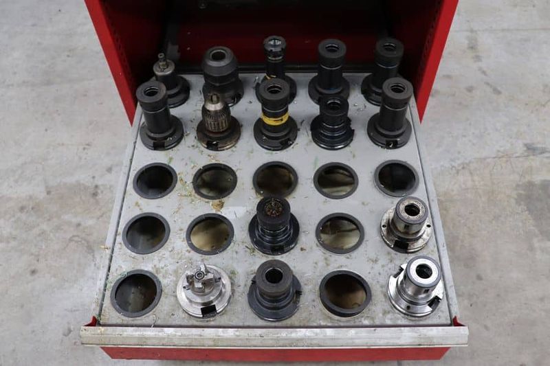 (49) Assorted CAT 50 Tool Holders in Stor-Loc Cabinet