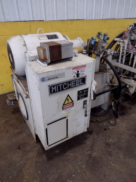 25,000 LB. MITCHELL (4) DIE IN LINE TUBULAR CONVEYOR ROLL SHAFT END FORMING MACHINE: STOCK #1529