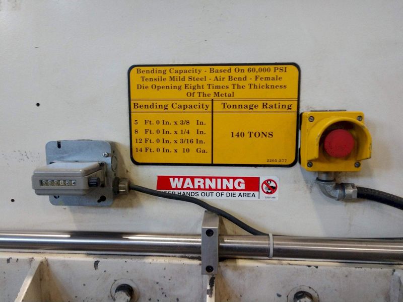 140 TON X 10' WYSONG MODEL #THS140-120 "HIGH SPEED" HYDRAULIC PRESS BRAKE: STOCK #13918