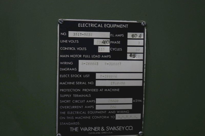 3A WARNER & SWASEY SADDLE TYPE TURRET LATHE: STOCK #73423