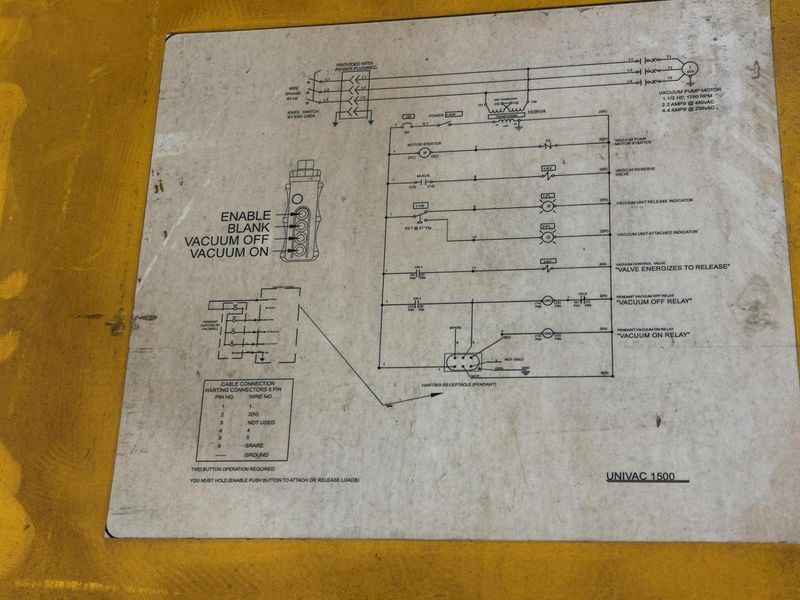 10,000 LBS X 50' X 8' PERMADUR SERIAS 816 VACUUM SHEET LIFTER WITH UNIVAC 1500 GENERATOR: STOCK