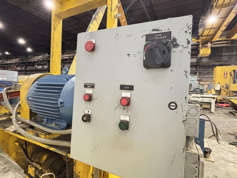 15 HP L&M EQUIPMENT MODEL #HMPC-7-24 CROSS CUT BUNDLE TRAVELING ARCH WOOD BUNDLE SAW WITH CONVEY