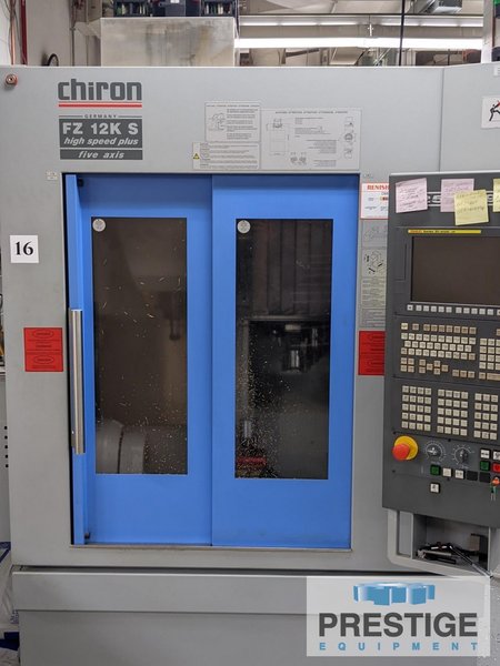 Chiron FZ 12K S 5-Axis VMC, Fanuc 31iA, ATC, 40,000 RPM, Renishaw  Probes, 2-Axis Rotary Tbl, Only 300 Hrs, #32177