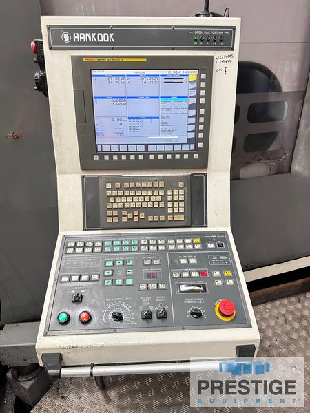 63" Hankook VTC 160E, 78" swing, Ram,  Live Milling, 12 Station ATC, Fanuc 31iA, 2011, #43537