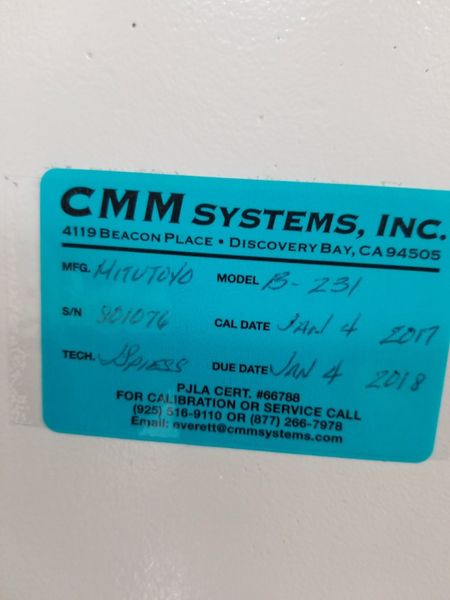 Disassembled << 1976 to 1980 Year of Manufacturer / no shipping brackets / EQUIPPED WITH 3D SOFTWARE, CALIBRATED ANNUALY, RENISHAW PROBE///SPECIFICATIONS: Description:  Mitutoyo B231 CMM   MitB231 Inspect Mitutoyo B231 CMM (Manual)  86071107 No No M