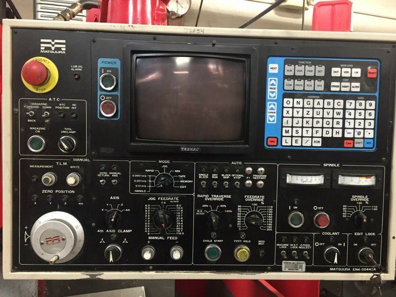 1984 MATSUURA MC-500VS VMC YASNAC MX-2 6000RPM 20ATC