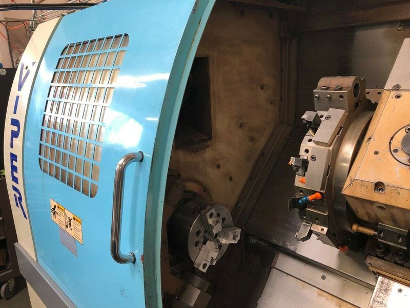 2000 MIGHTY VIPER VT-20 CNC LATHE, 8" CHUCK, FANUC-OT 12 Station