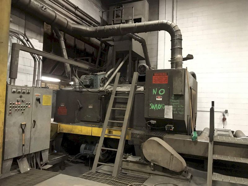 PANGBORN 4 WHEEL PLATE BLAST CLEANING LINE: STOCK #71706