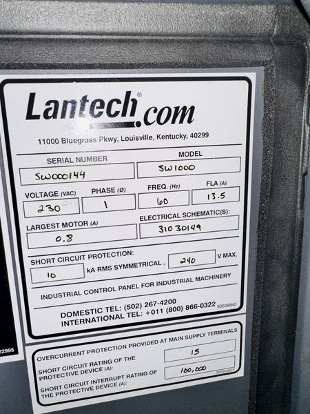 Lantech SW-1000 Intermittent Motion Belt Feed Side Seal Wrapper w/ Lantech ST-900 Heat Tunnel