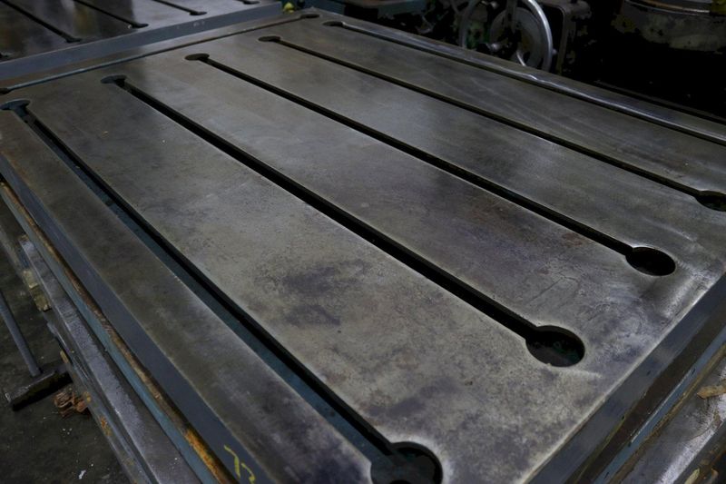 43-1/2" X 59" X 4" T SLOTTED STEEL LAYOUT PLATE: STOCK #73771