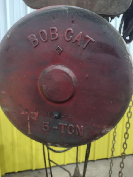 5 TON 10,000 LBS BOBCAT POWER CABLE HOIST WITH TROLLEY: STOCK #18936