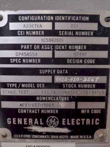 FAN TACHOMETER TEST STAND: STOCK #17329