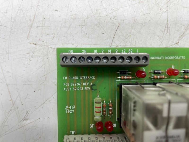 PCB 822367 REV A CINCINNATI INC - FM GUARD INTERFACE - ASSY 821293 REV C STOCK #16308