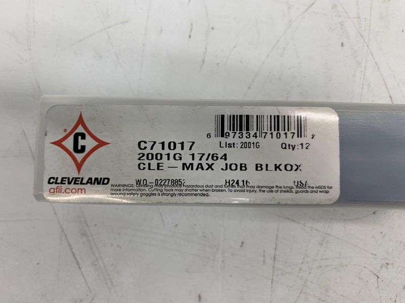17/64” CLE-MAX C71017 CLEVELAND JOBBER BLKOX [QTY 12] STOCK #15527