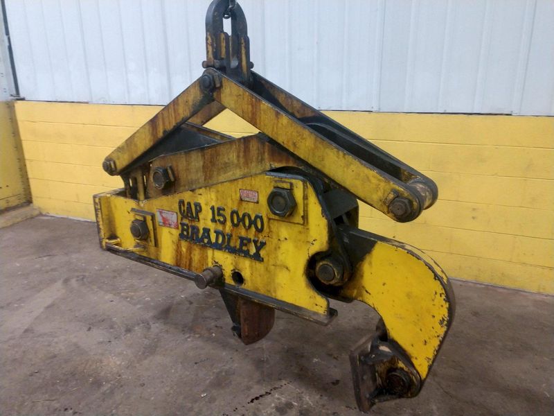 15,000 LB 7.5 TON BRADLEY SINGLE RIM VERTICAL COIL LIFTING TONG SCISSOR TYPE COIL LIFT: STOCK #1