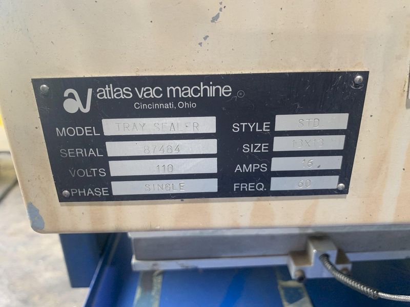 280 DEGREE 13" x 13" ATLAS STYLE #STD TRAY SEALER MACHINE: STOCK #13497